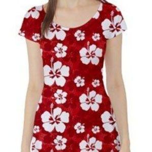 Hawaiian print skater dress